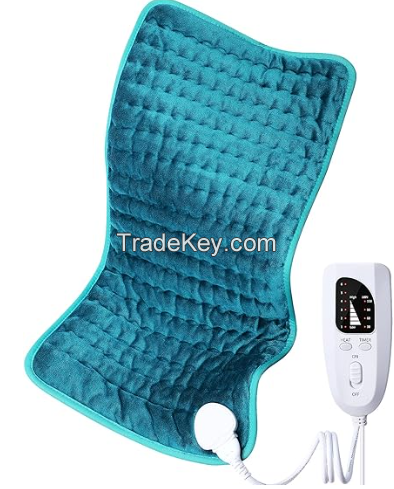 Electric Heating pad for Back/Shoulder/Neck/Knee/Leg Pain Relief, 6 Fast Heating Settings, Auto-Off, Machine Washable, Moist Dry Heat Options