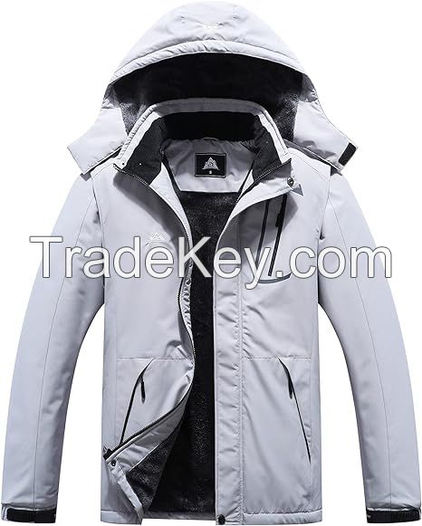 MOERDENG Men's Mountain Waterproof Ski Jacket Windproof Rain Windbreaker Winter Warm Hooded Snow Coat