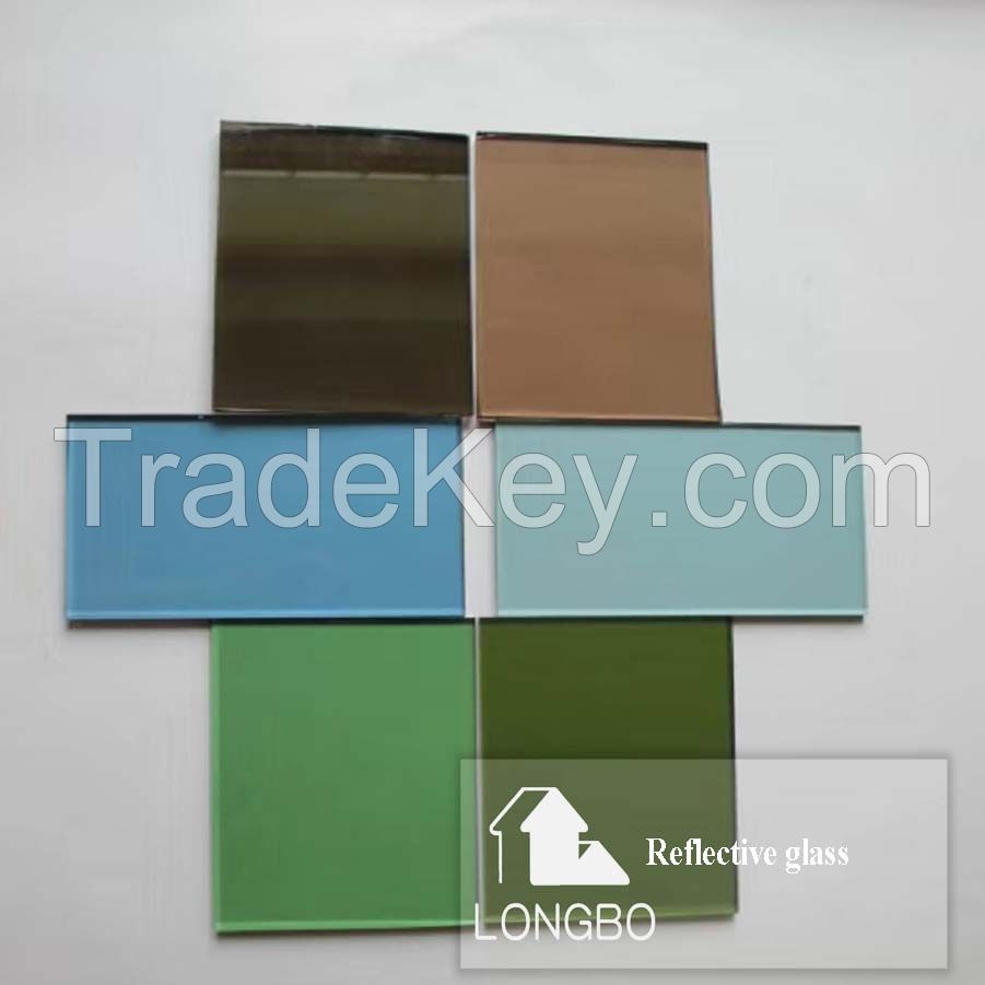 3mm-12mm Tinted Float Reflective Glass with Green Blue Grey Bronze Colors Optional
