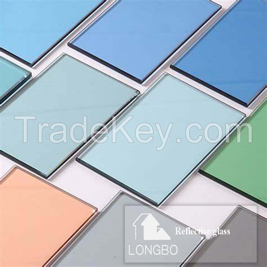3mm-12mm Tinted Float Reflective Glass with Green Blue Grey Bronze Colors Optional