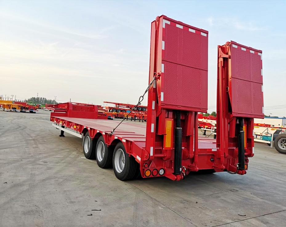 Extendable Low Bed Trailer, Front Load Lowbed Semi-trailer, Hydraulic Gooseneck Lowboy, Low bed