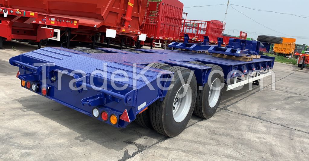 Hydraulic Steering Axle Heavy Loading Flat Lowbed Semi Trailer/Modular Trailer/Special Vehicle Transporting Over Heavy Car
