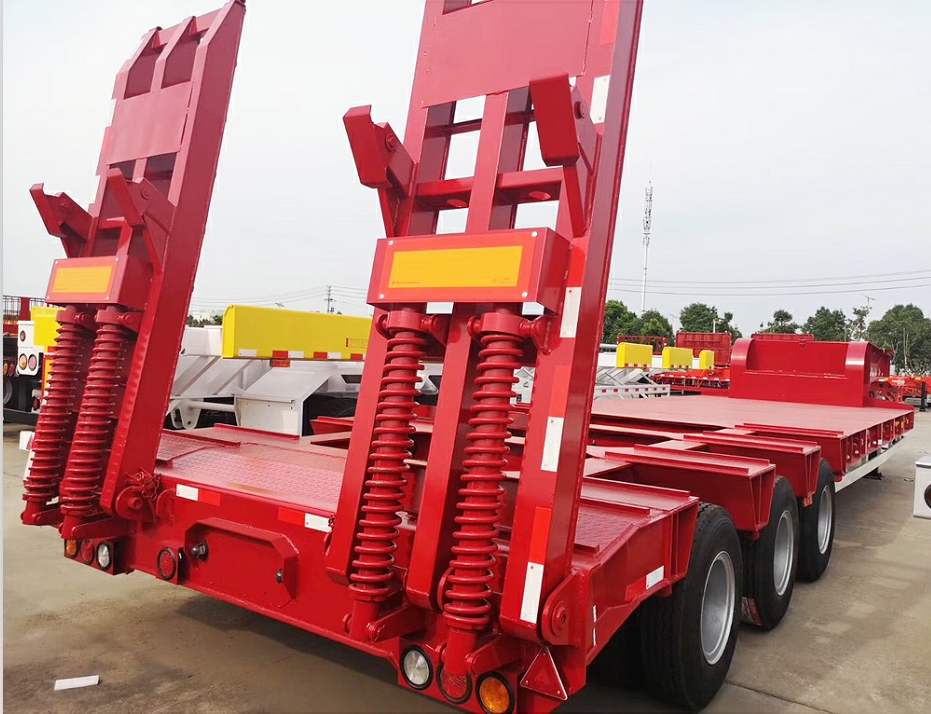 Hydraulic Steering Axle Heavy Loading Flat Lowbed Semi Trailer/Modular Trailer/Special Vehicle Transporting Over Heavy Car