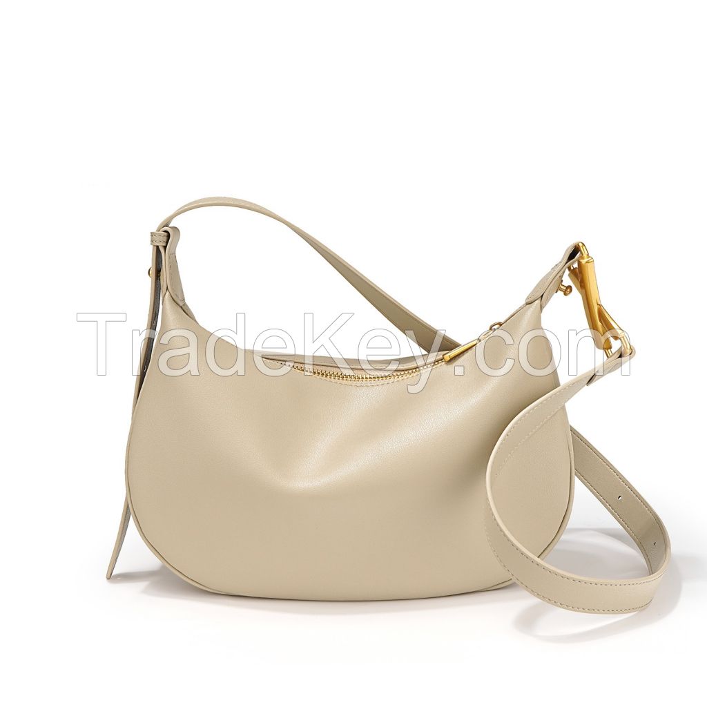 Cowhide armpit bag, high-quality texture, one-shoulder crossbody bag, niche design, fashionable leather women's bag