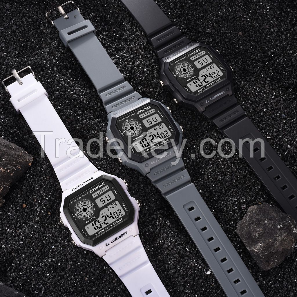 Manufacturer SYNOKE luminous waterproof sports men's classic thin square student watches for the Southeast Asian market