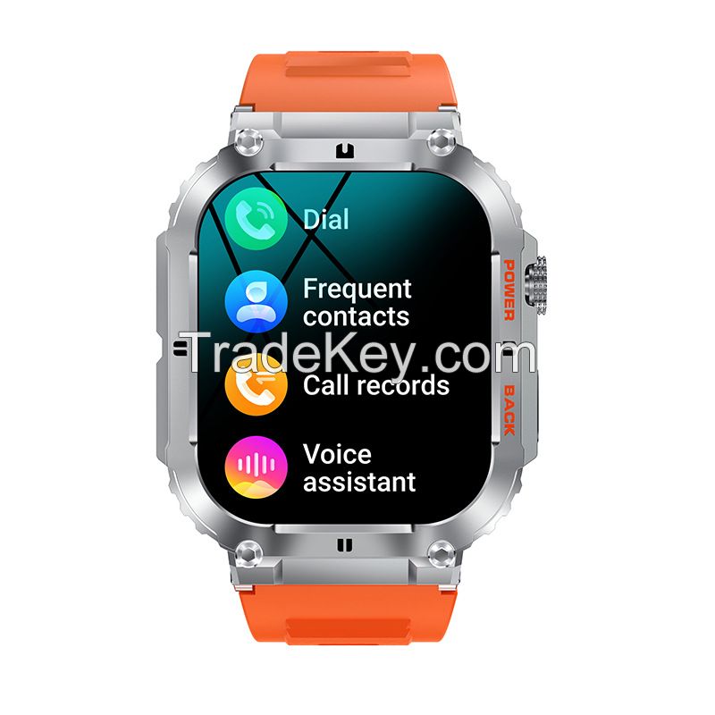 The new K57PRO call smart watch music weather 1.96 inch heart rate blood pressure oxygen smart watch