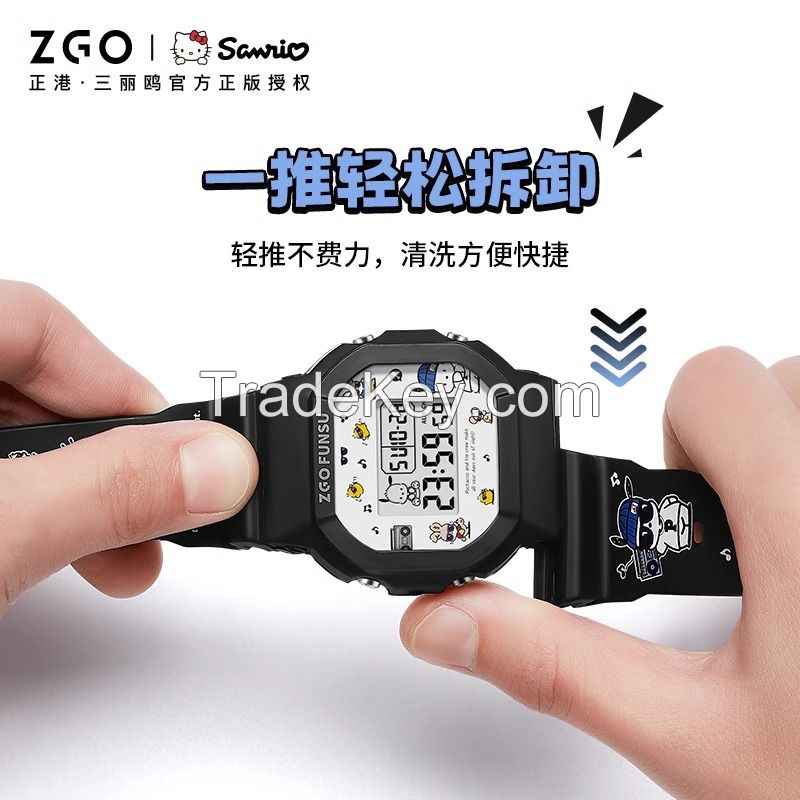 Sanrio Genuine Children's Watch Girl Pacha Dog Junior High School students multi-functional waterproof electronic watch