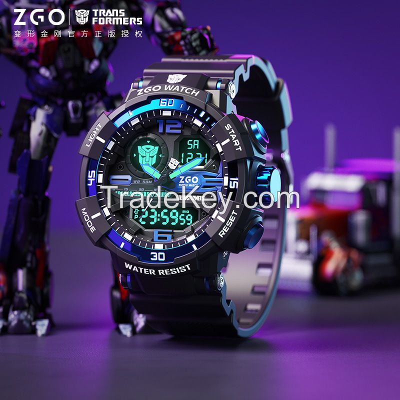 Transformers children's watches boys and young students waterproof glow-in-the-dark boys multi-functional sports electronic watch