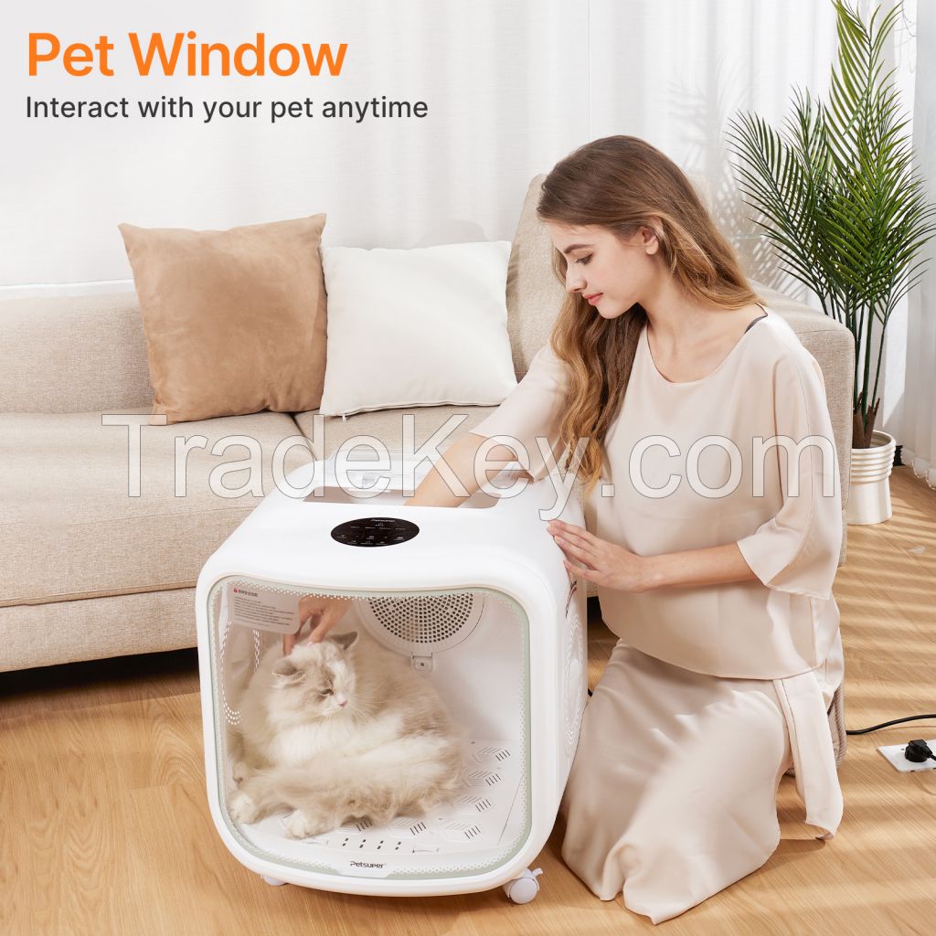 75L Smart Pet Dryer Box with Curved tempered glass Quick Drying