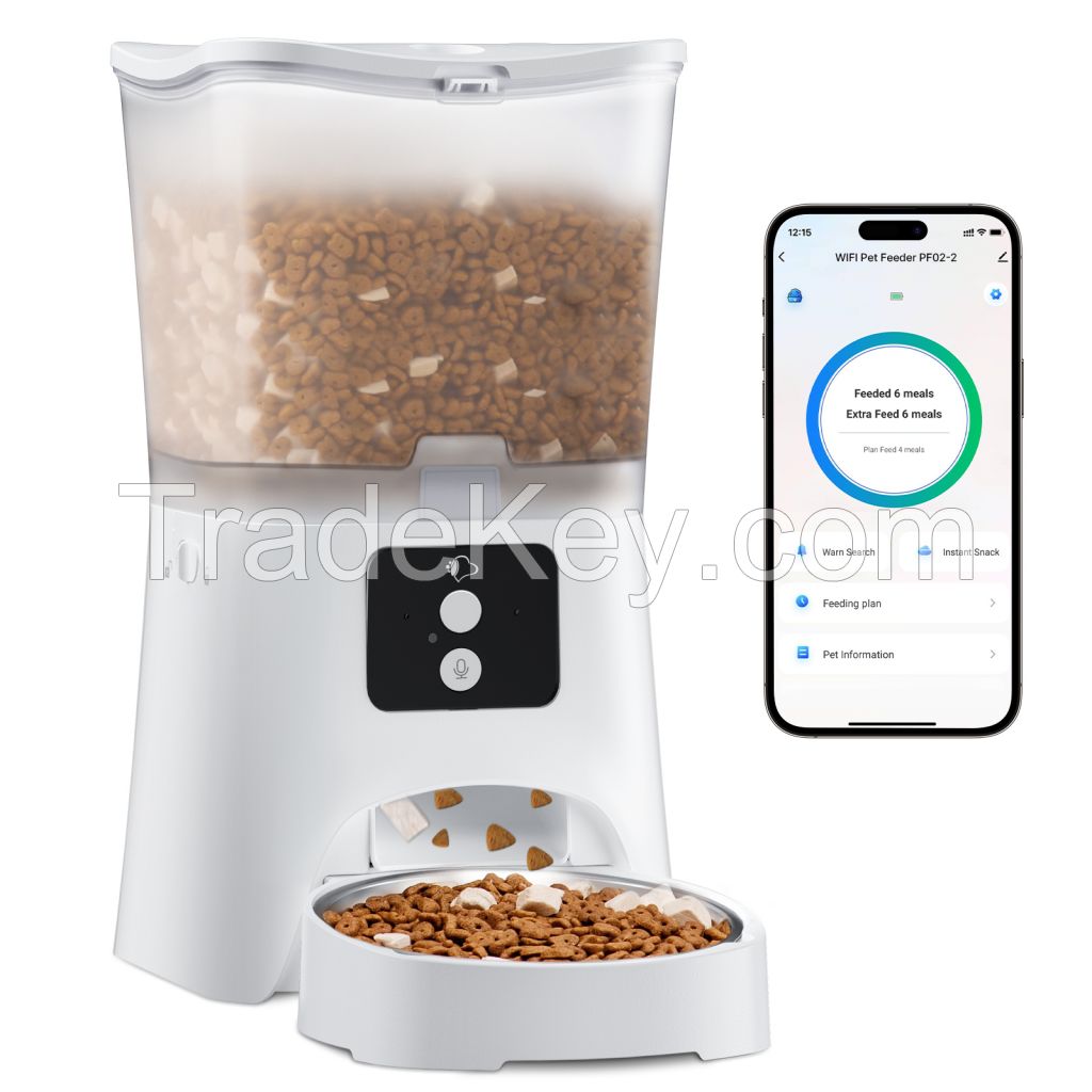 Smart Pet Feeder 3L Wifi Mobile Phone App Remote Control Microchip Automatic Pet Feeder Dog Food Container For Dog Cat