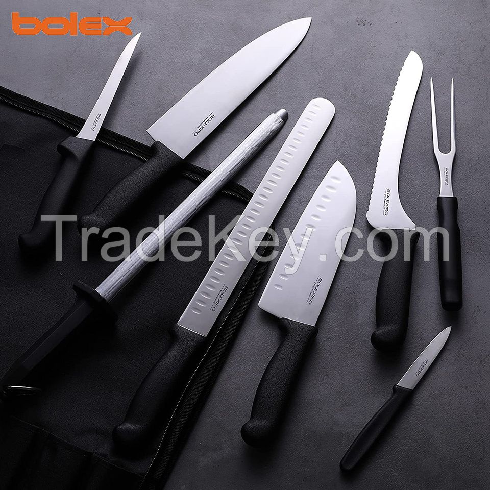 kitchen knife sets knives boning butcher skinning slicer serrated wavy sharpening steel chef cook knife