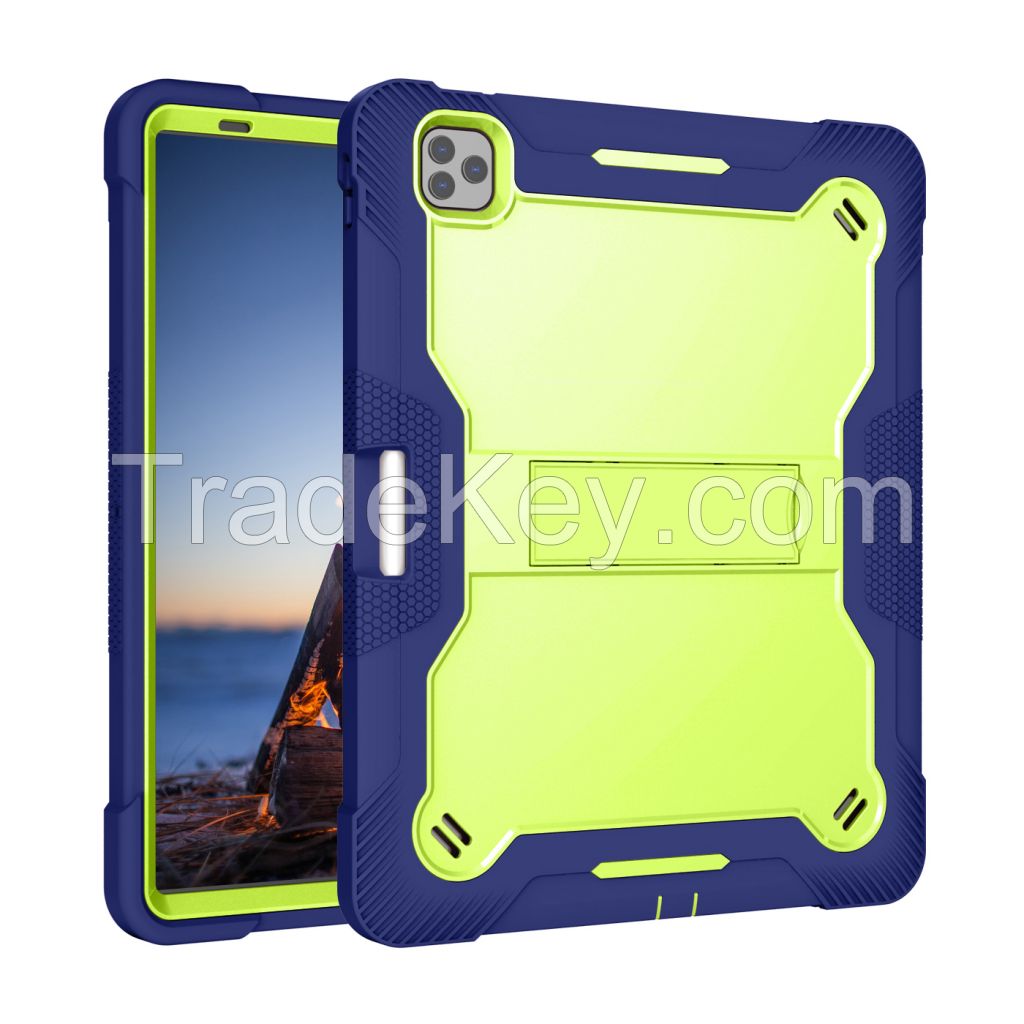 Rugged Armor Hybrid Full-Body Protective Silicone Tablet Case for Apple iPad Pro 12.9(2021/2020/2018) Heavy Duty Case