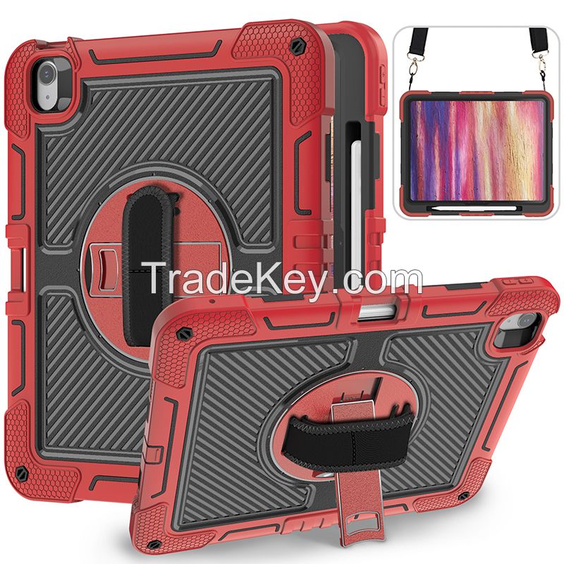 Shockproof TPU Silicone 360 Rotating Hand Strap Kickstand Tablet Case For  iPad Air 13Ã¢ï¿½ï¿½inch (M2)  2024 Case Cover