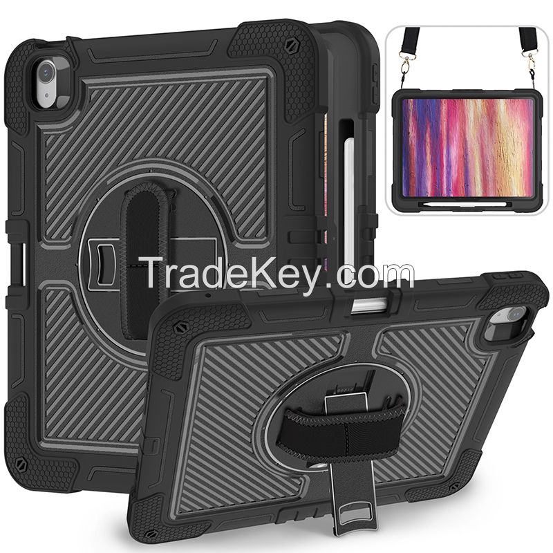 Shockproof TPU Silicone 360 Rotating Hand Strap Kickstand Tablet Case For  iPad Air 13Ã¢ï¿½ï¿½inch (M2)  2024 Case Cover