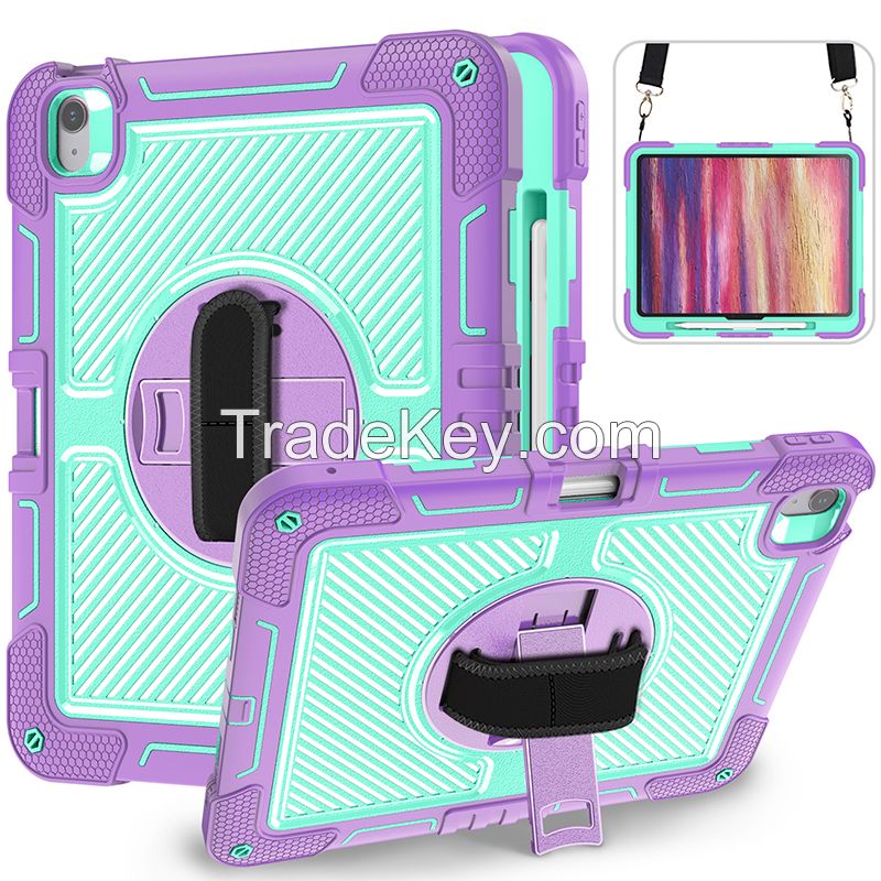 Shockproof TPU Silicone 360 Rotating Hand Strap Kickstand Tablet Case For  iPad Air 13Ã¢ï¿½ï¿½inch (M2)  2024 Case Cover