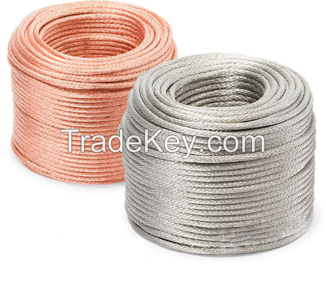 Soft copper stranded wire, bare copper wire, tinned copper stranded wire, high current grounding braided soft copper wire, copper conductive circle Wire copper stranded wire