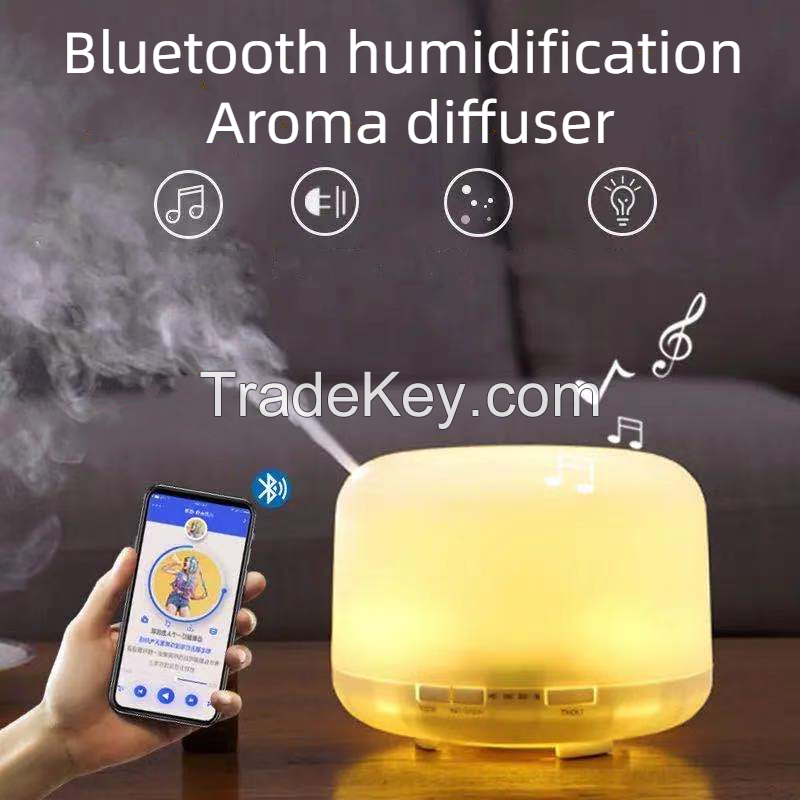 500ML Big Capacity Water Drop Air Humidifier Ultrasonic Cool Mist Humidifier for Indoor with Aroma Diffuser Bluetooth speaker Night lamp