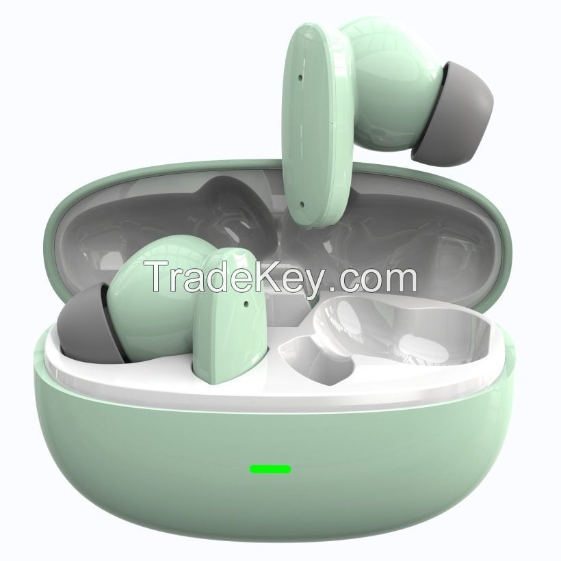 Green In - ear Bluetooth headphones with large battery capacity