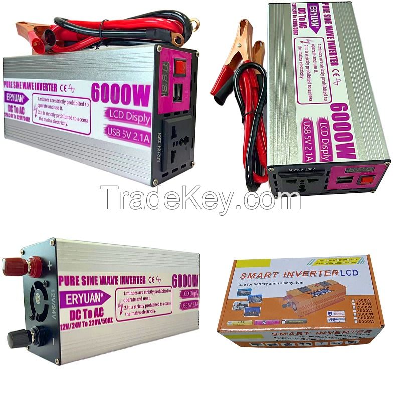 ERYUAN hot inverter 6000W12V/24V to 220V double voltage universal backup power supply