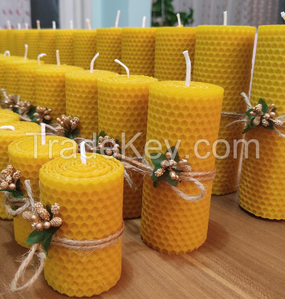 Hand made Honeycomb Beeswax Candles For Gifts