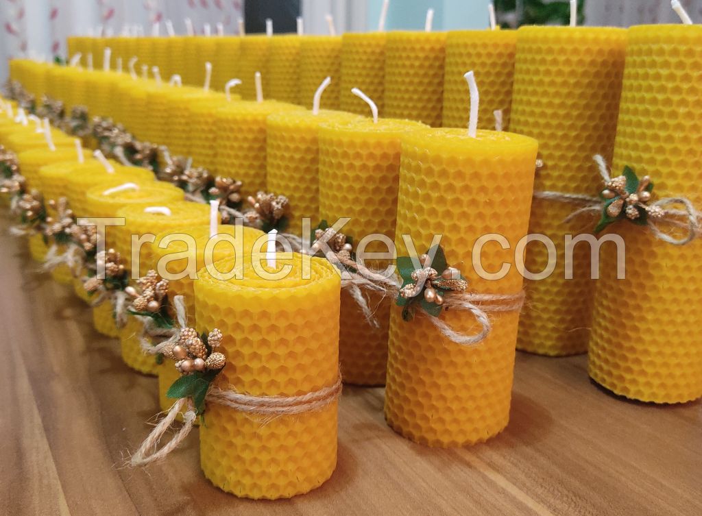 Hand made Honeycomb Beeswax Candles For Gifts