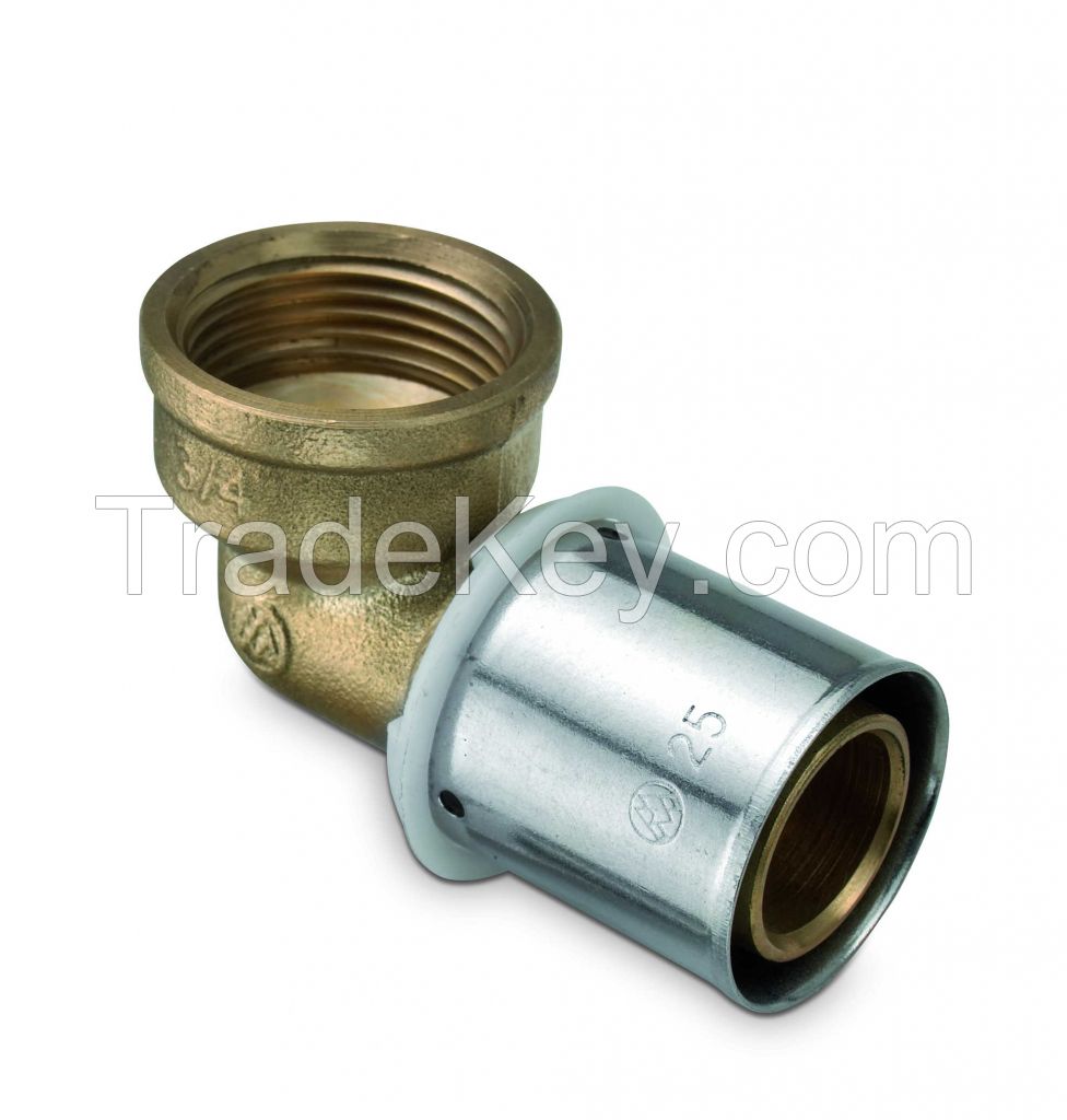 Press fittings for multilayer pipes installation