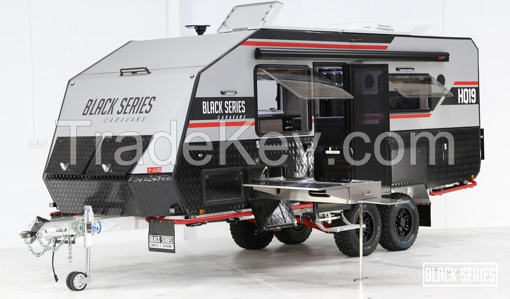 RV Camper Van Motorhome Travel Trailer Pop Top Caravan Hybrid Caravan off Road Camper Trailer Black Series Hq17