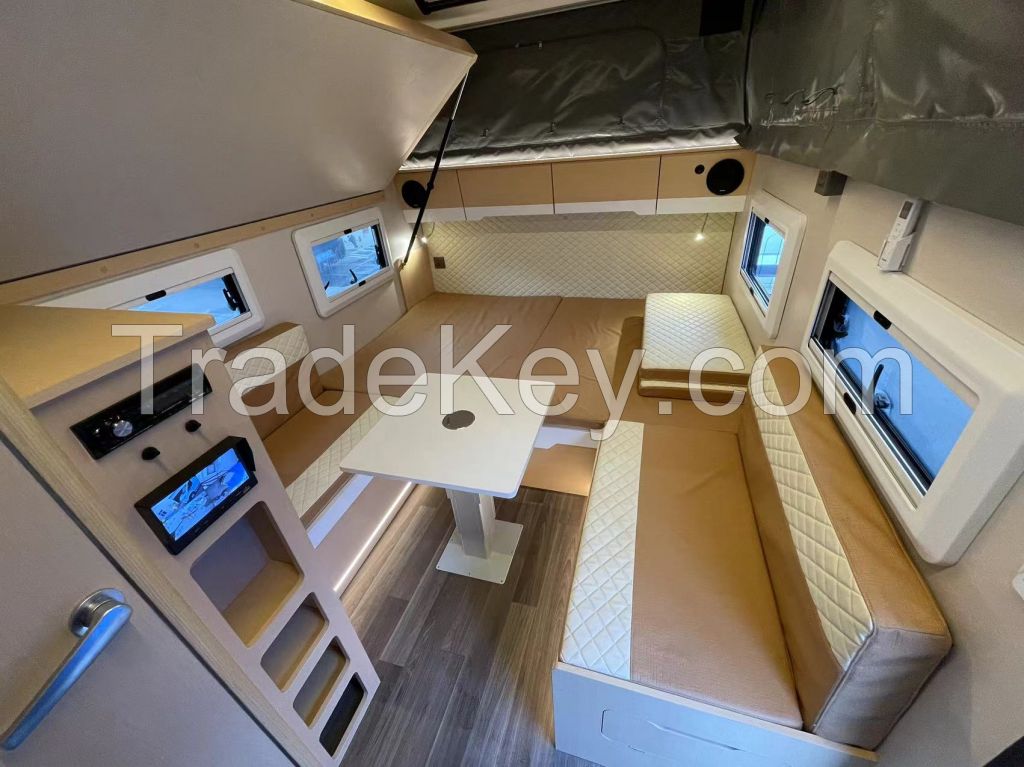 Customized 12FT Luxury Camping Caravan Off Road Rv Trailer Travel Trailer With Bathroom And Toilet