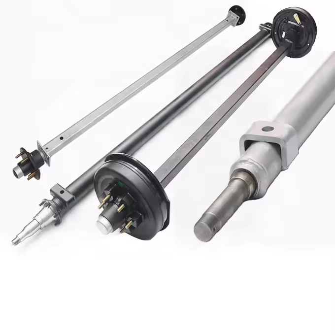 40mm Round solid steel-marine use trailer axle complete with lazy hub, nut, split pin,and washer for boat trailer