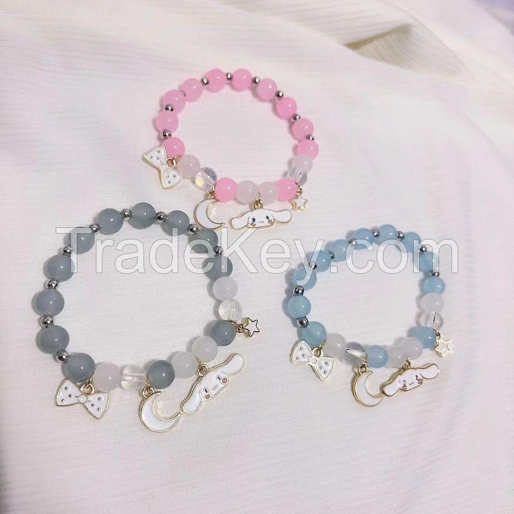 Sanrio Laurel dog bracelet female Instagram niche design new high appearance level boudoir crystal bracelet birthday gift
