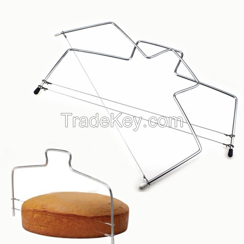 Stainless Steel Adjustable Wire Layer Cutter Cake Cutter Leveler Cheese Slicer Baking Kitchen Tools
