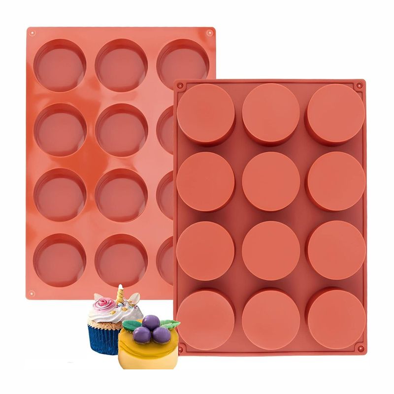 12 Cavity Cylinder Silicone Molds Mousse Cake baking mold Cake Brownie French Dessert Mold Pastry baking pan cake Bakeware