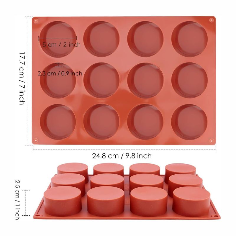 12 Cavity Cylinder Silicone Molds Mousse Cake baking mold Cake Brownie French Dessert Mold Pastry baking pan cake Bakeware