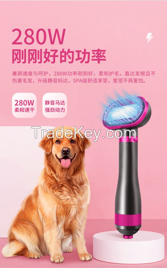 Upgraded Pet Hair Dryer Brush, 2 in 1 Pet Grooming Dryer