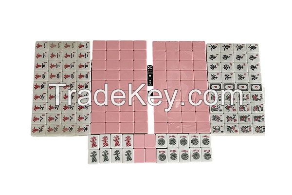 High Quality Party Game Melamine Custom American Mahjong Pink