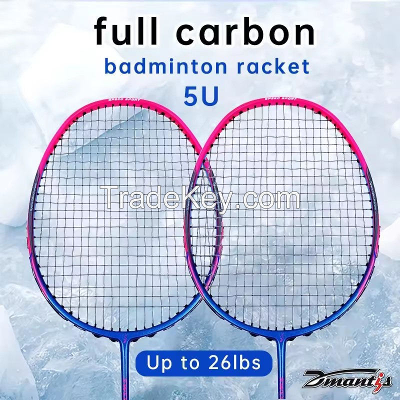 Dmantis Training High Quality 5U Level Full Carbon Badminton Shuttlecork Racket D7 Badminton Racket