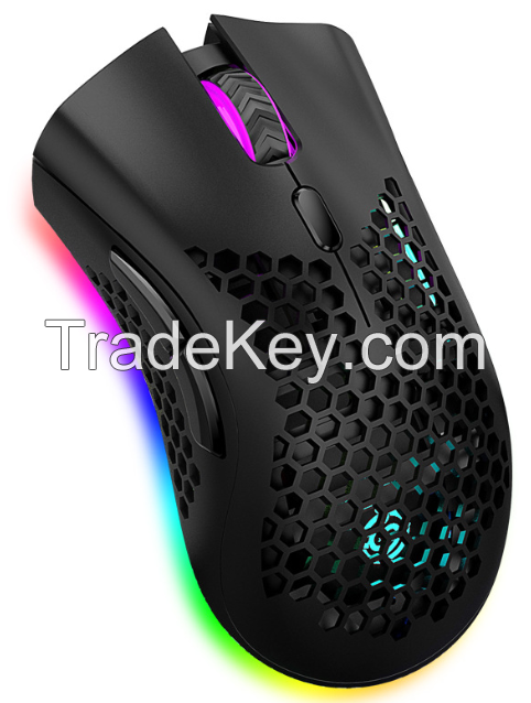 Viper BM600 Bluetooth Wireless Charging Mouse Lightweight Hollow Hole Colorful RGB Glow Game Yama Monkey