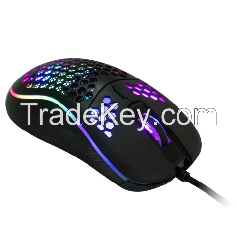 Ultralight High Precision 7200DPI Optical Sensor Gaming Mouse Ergonomic USB Wired RGB Backlit Gaming Mouse Cellular Gaming Mouse