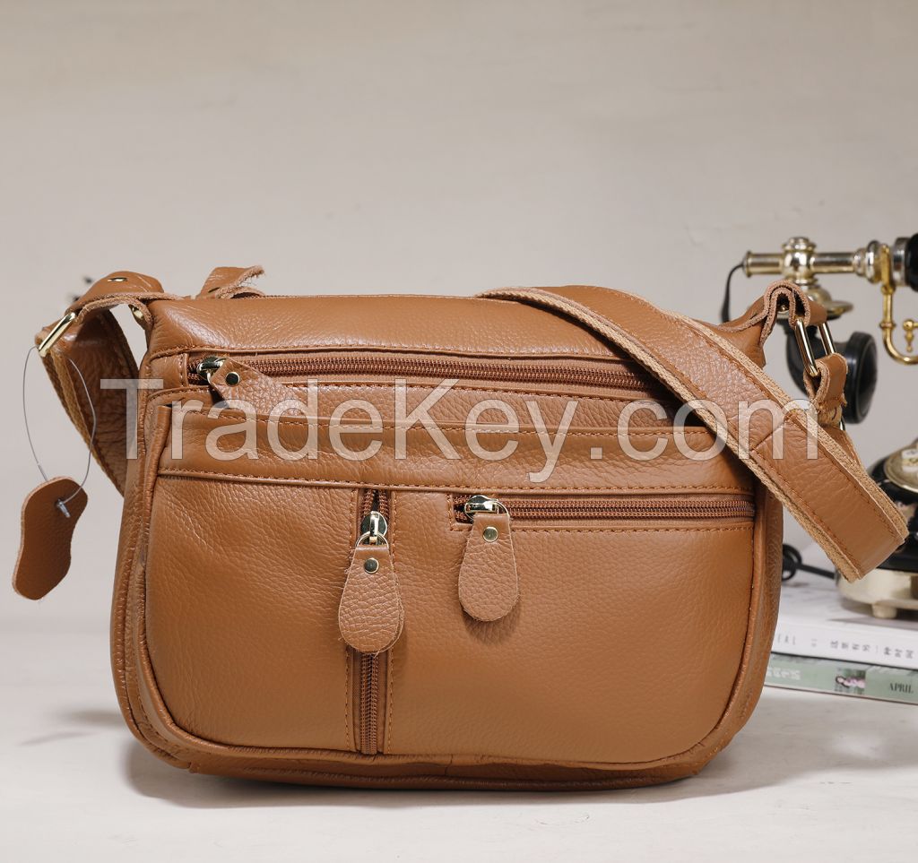 New 2024 Upper Layer Cowhide Crossbody Bag Niche Light Luxury Women's Bag Design Saddle Bag Leather Bag Women's Bag
