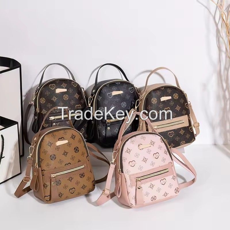 PU leather multi-functional mini women backpack