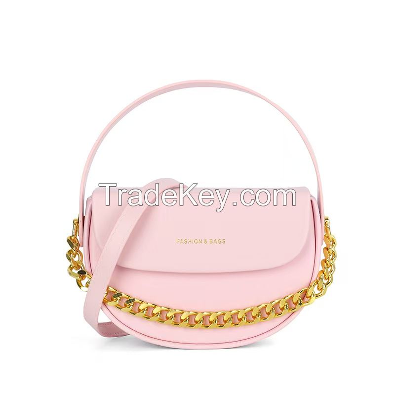 Half round saddle bag Fashion chain womenâ€™s bag