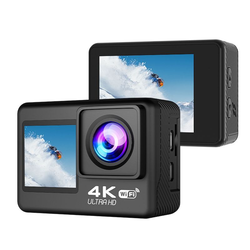 Action Camera 4K 60 Frame Dual Screen with Touch HD Camera Photo Sports DV Head-Mounted Camera Spot Batch