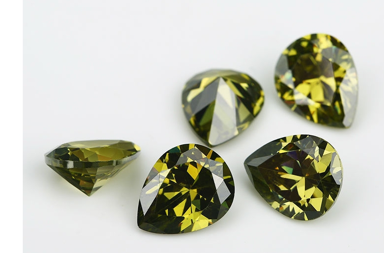 Pear-shaped colored zircon Artificial gemstone cubic zirconia