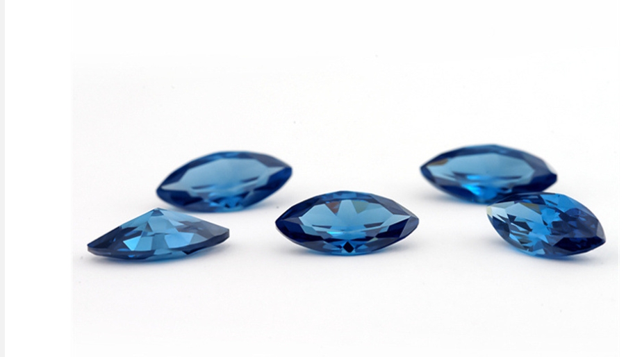 Wuzhou gemstones, marquise colored zircon, man-made gemstones, cubic zirconia