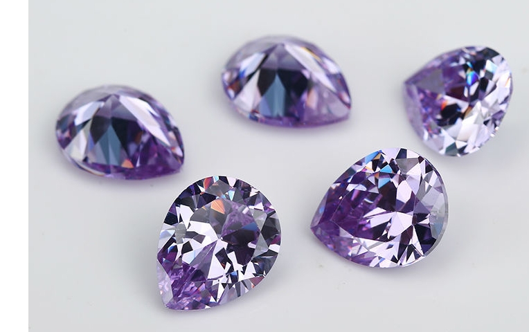 Pear-shaped colored zircon Artificial gemstone cubic zirconia