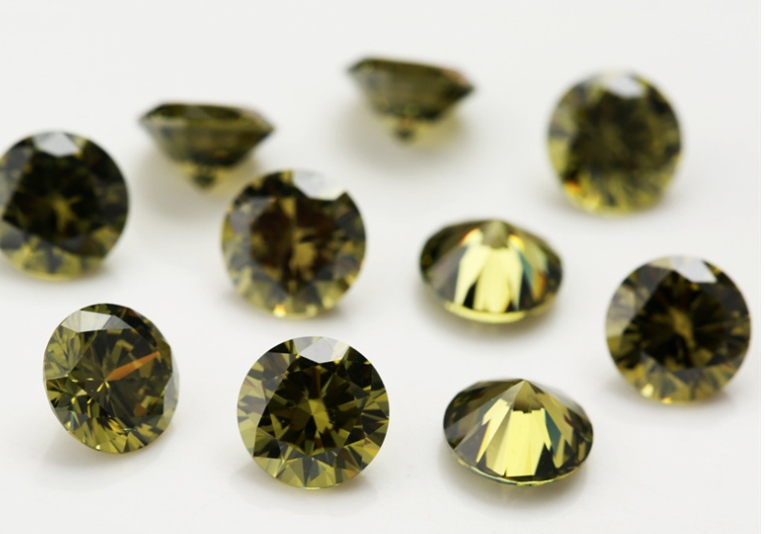 Round colored zircon man-made gemstone cubic zirconia jewelry loose stone