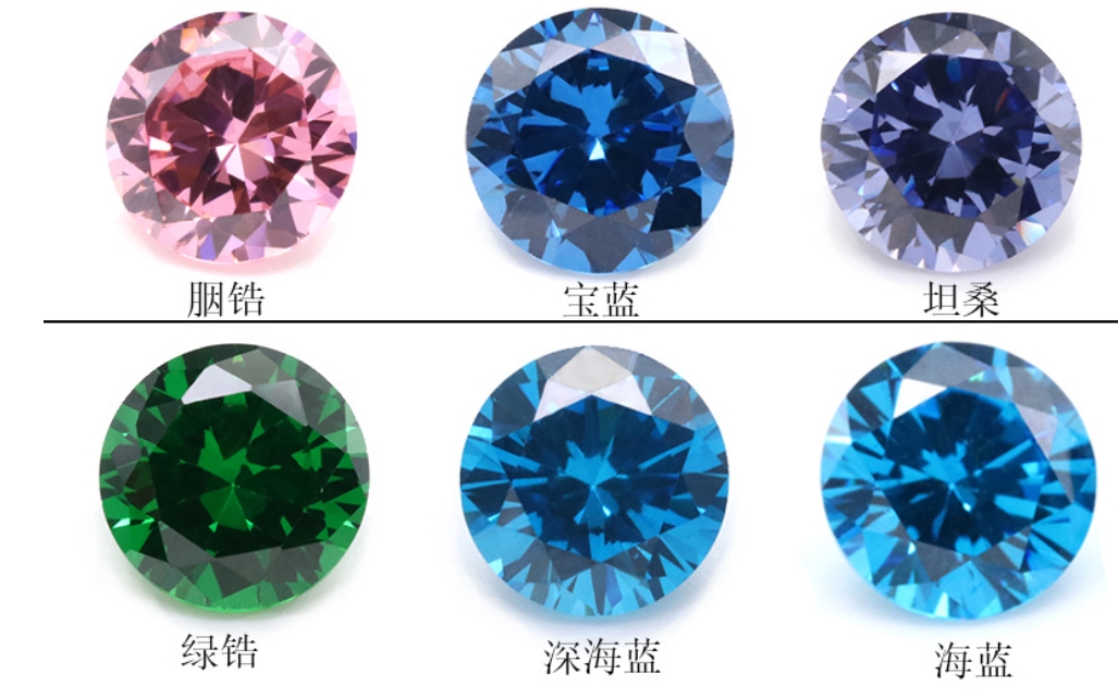 Royal Blue Sea Blue Apple Green Zircon 1mm-10mm Colored Round Gemstone Loose Stone