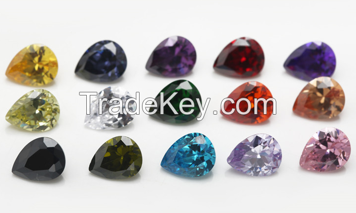 Egg-shaped zircon oval in shape and cubic zirconia