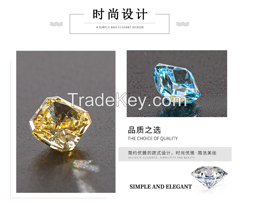 Square chamfered man-made gemstones, accessories, jewelry, diamonds