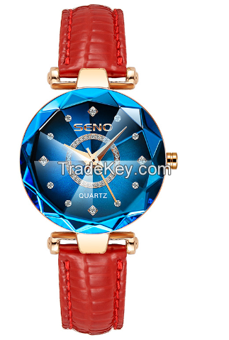 2023 Popular Heart of the Ocean Quartz Watch Live Niche Diamond Glass Solid Steel Band Women's Waterproof Watch